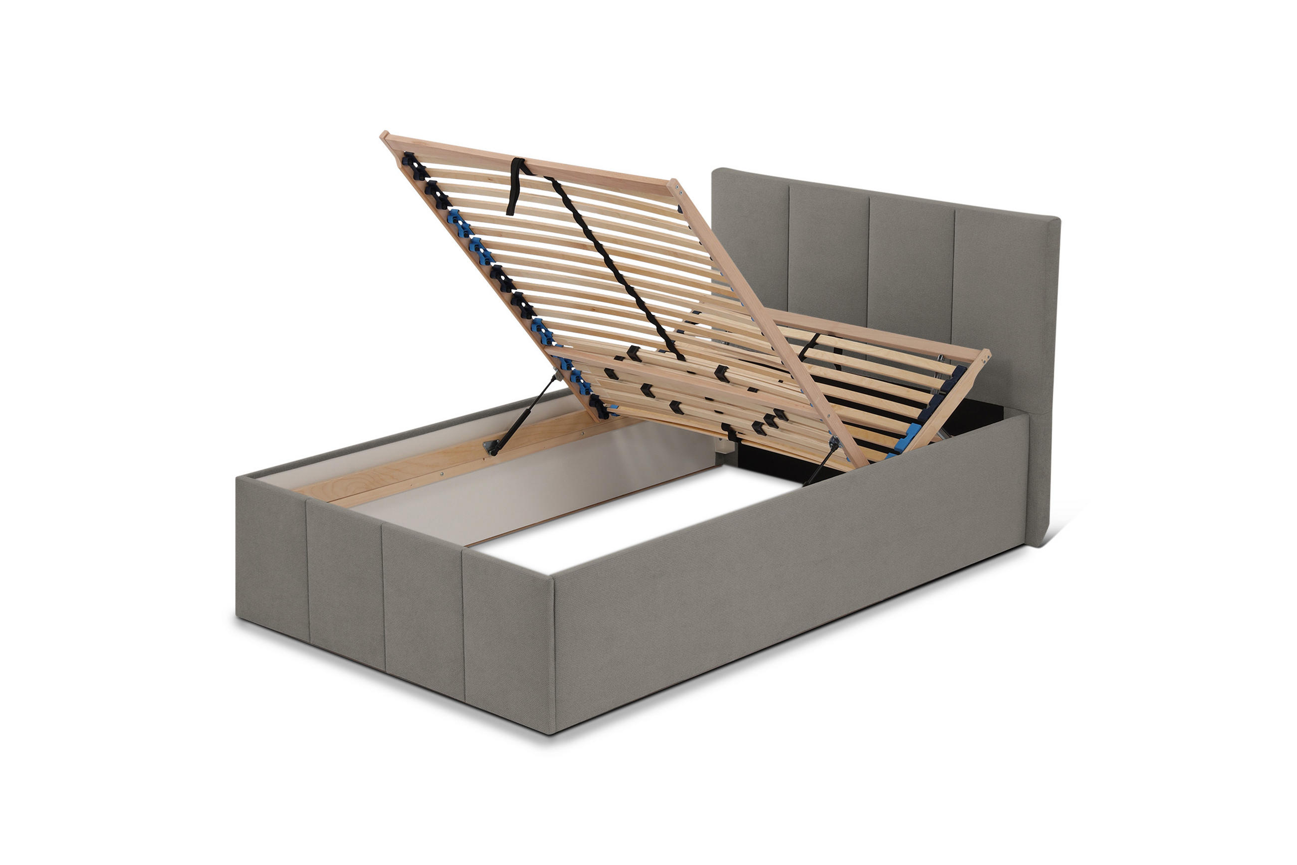 POLSTERBETT Dalas Granitgrau 120 x 200 x 40 cm Bettkasten Mit hochwertiger Matratze H3 (bis 120 kg) und Lattenrost - Grau, Holz (120/200cm) - Halmon Schlafkomfort Betten 