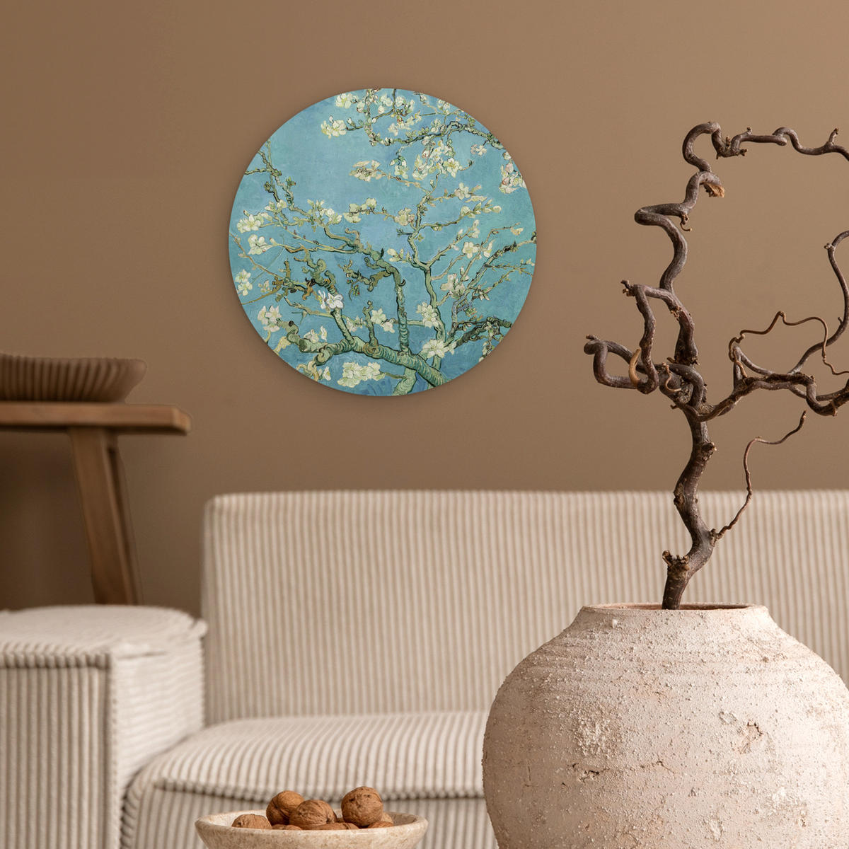 WANDBILD Van Gogh - Mandelblüte - Alte Meister - Kunst - Vintage 30x30 cm - Pastellblau, Kunststoff (30/30cm) - MuchoWow