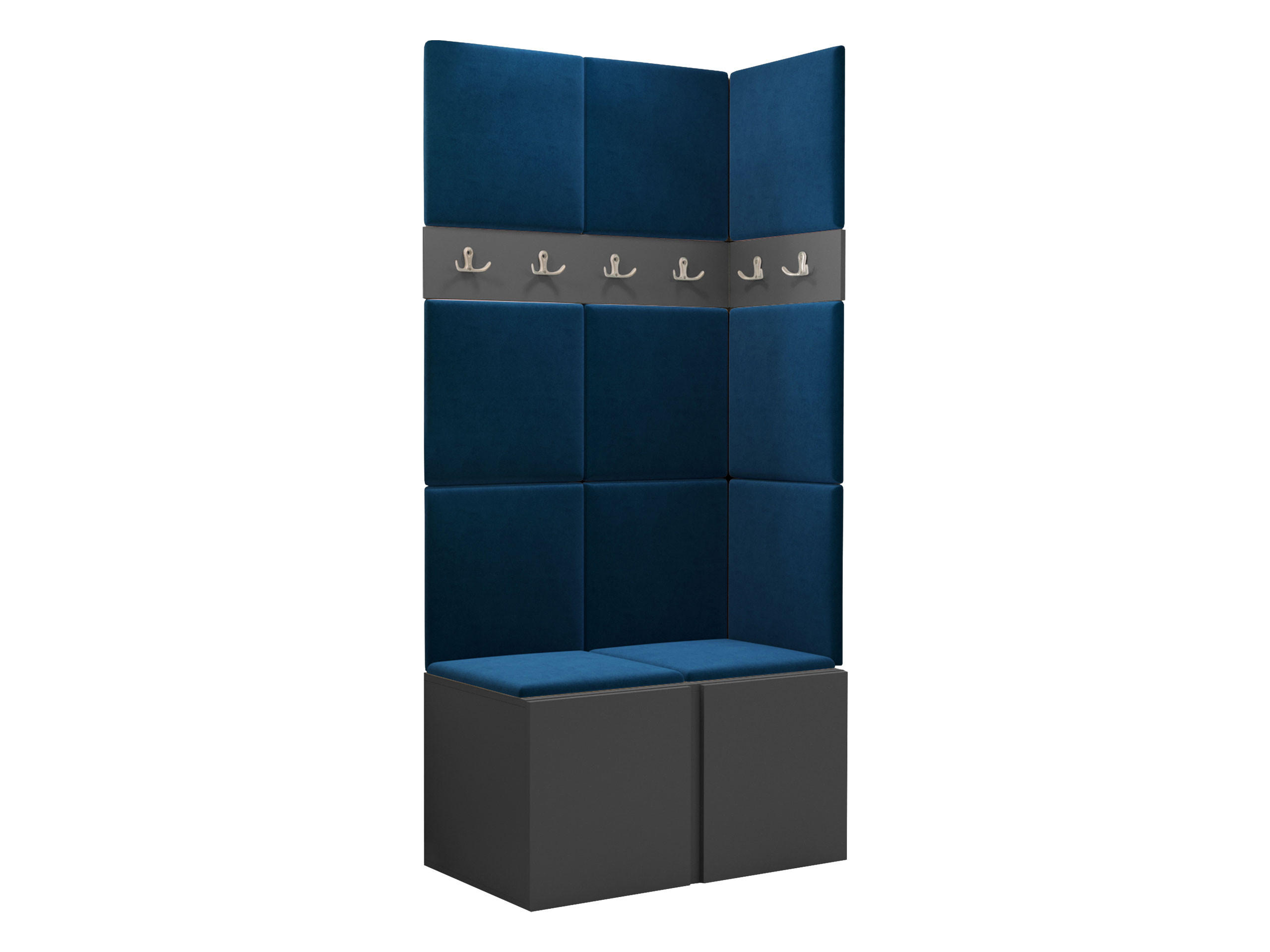 GARDEROBEN-SET Orion I - Blau/Graphitfarben, Holzwerkstoff/Kunststoff (84/186/46cm) - MIRJAN24