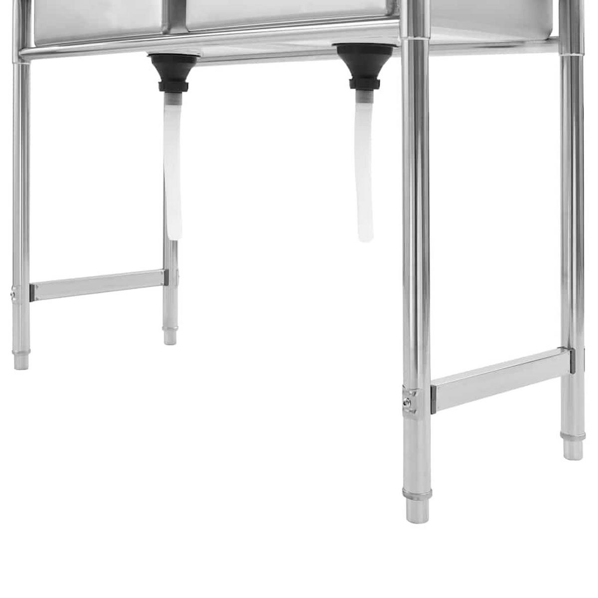 KÜCHENSPÜLE Doppelbecken Edelstahl - Silberfarben, Metall (60/85/120cm) - vidaXL