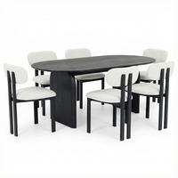 ESSGRUPPE MALA FRANCA 7er Set schwarz - Schwarz, Holzwerkstoff - IDIMEX