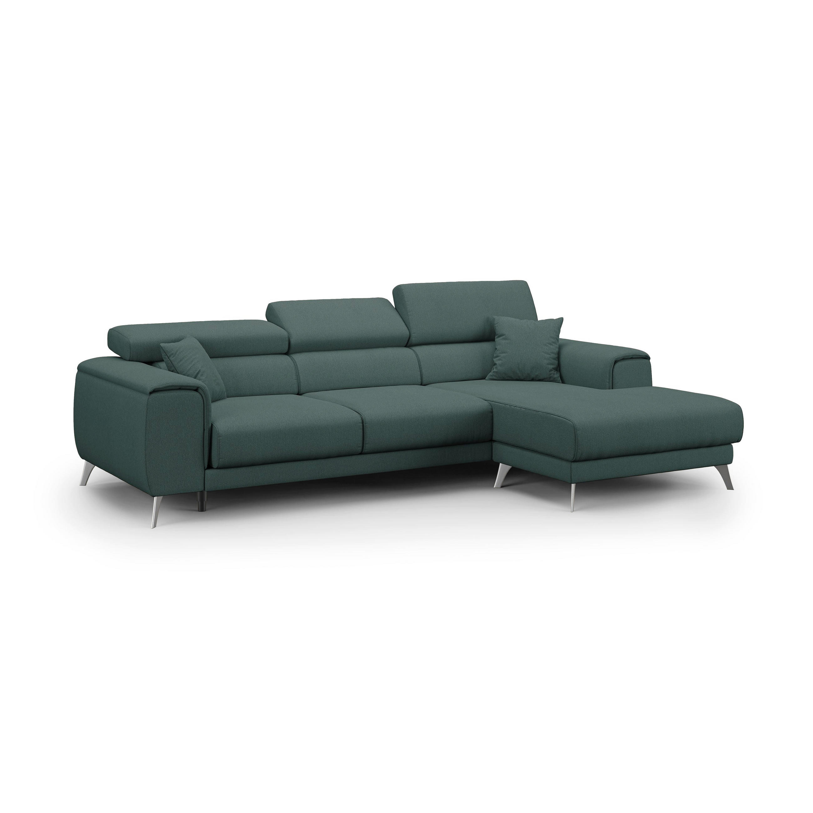 ECKSOFA LINKS Fusion - Grün, Textil (260/102cm) - Divani.store