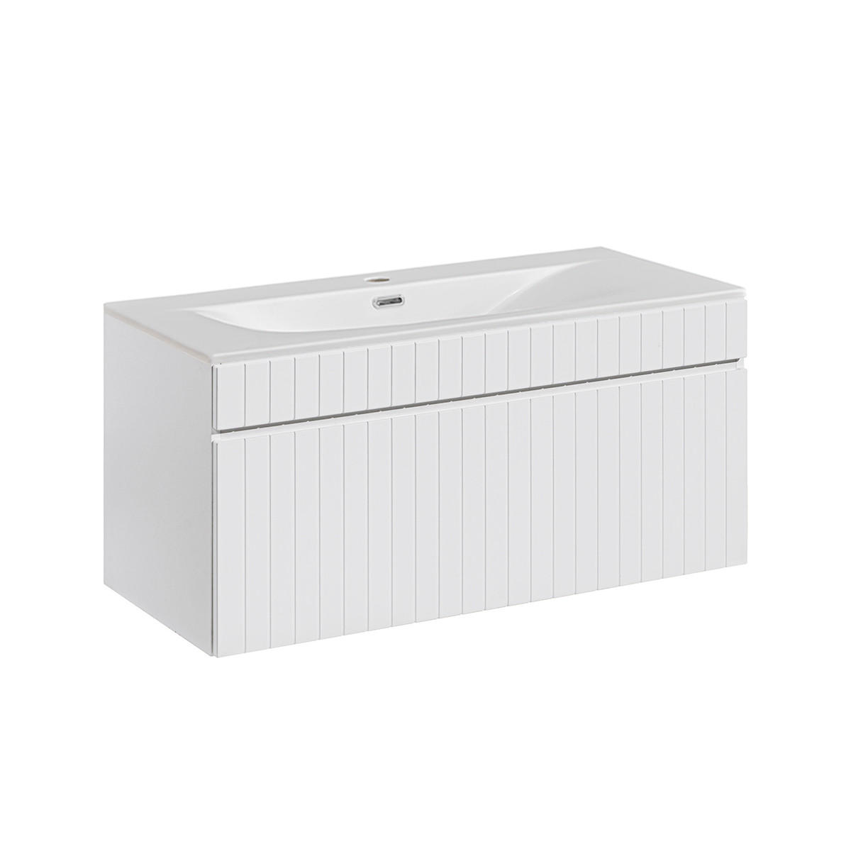 UMIVALNIK 100cm Zelie Bela - bela, leseni material (100/46/45cm) - Petits-meubles