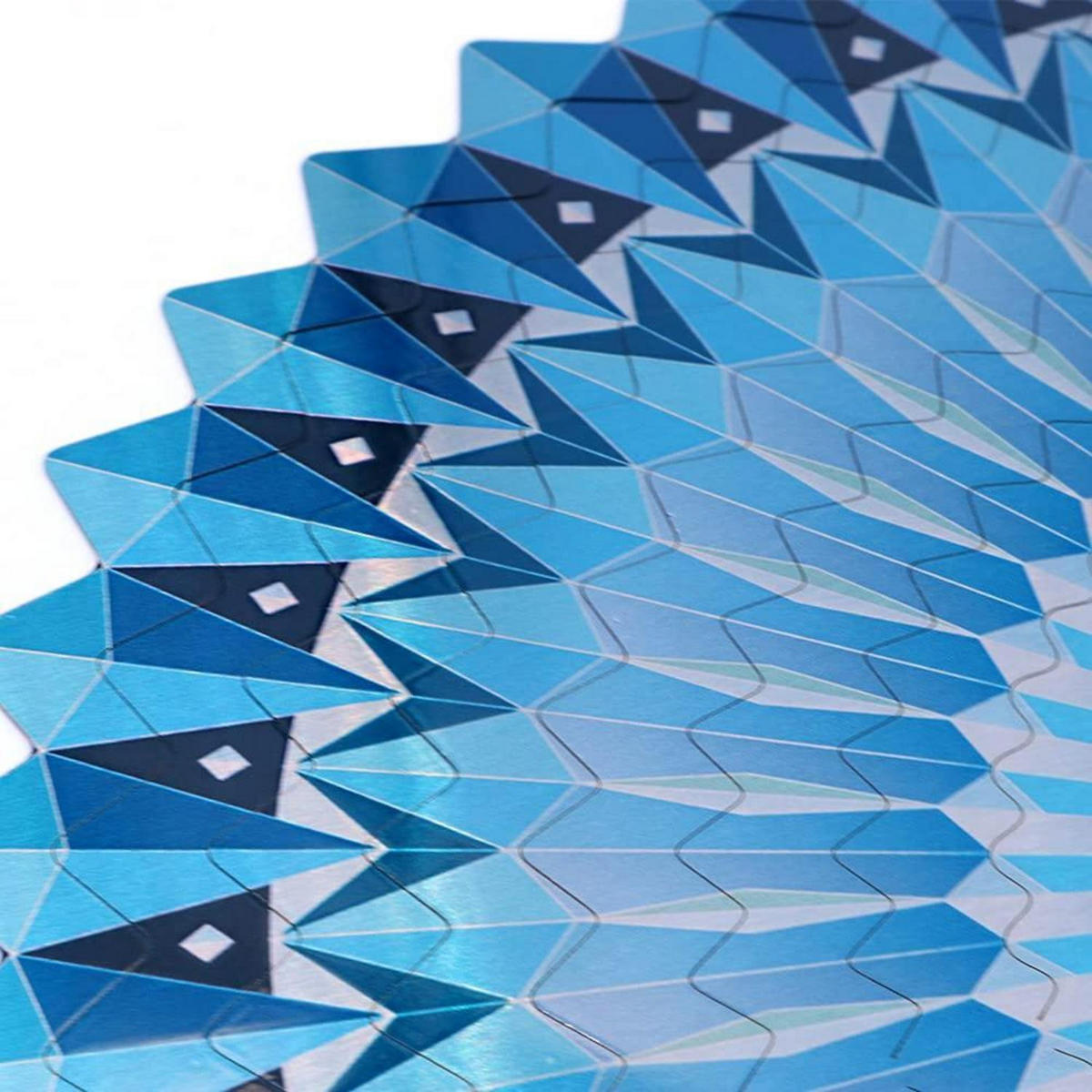 WINDSPIEL Edelstahl Blau Geometrisch Rotierend - Blau, Metall (30/30/30cm)