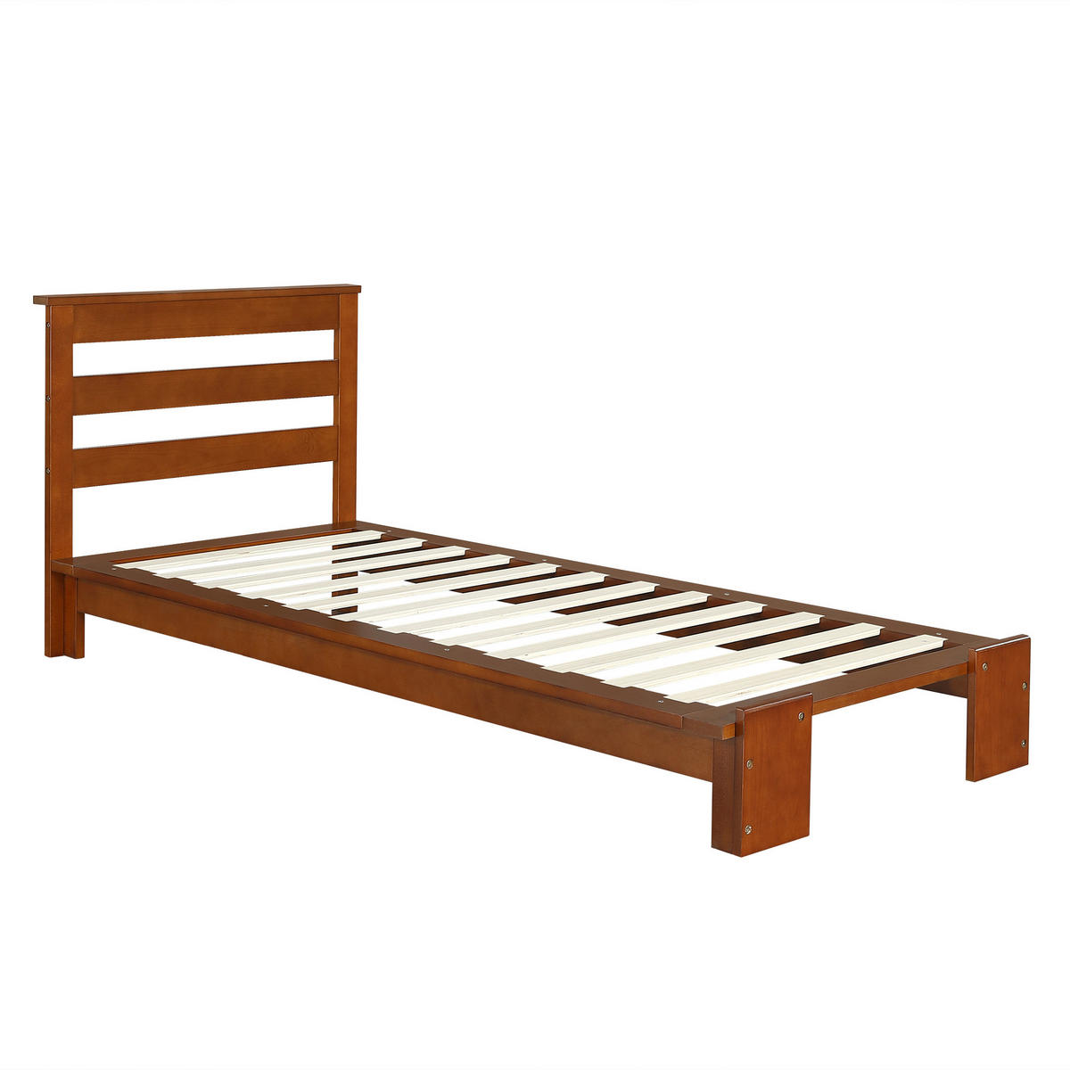 POLSTERBETT 90/200 cm in Dunkelbraun Stoff - Braun, Holzwerkstoff/Textil (90/200cm) - WISHDOR
