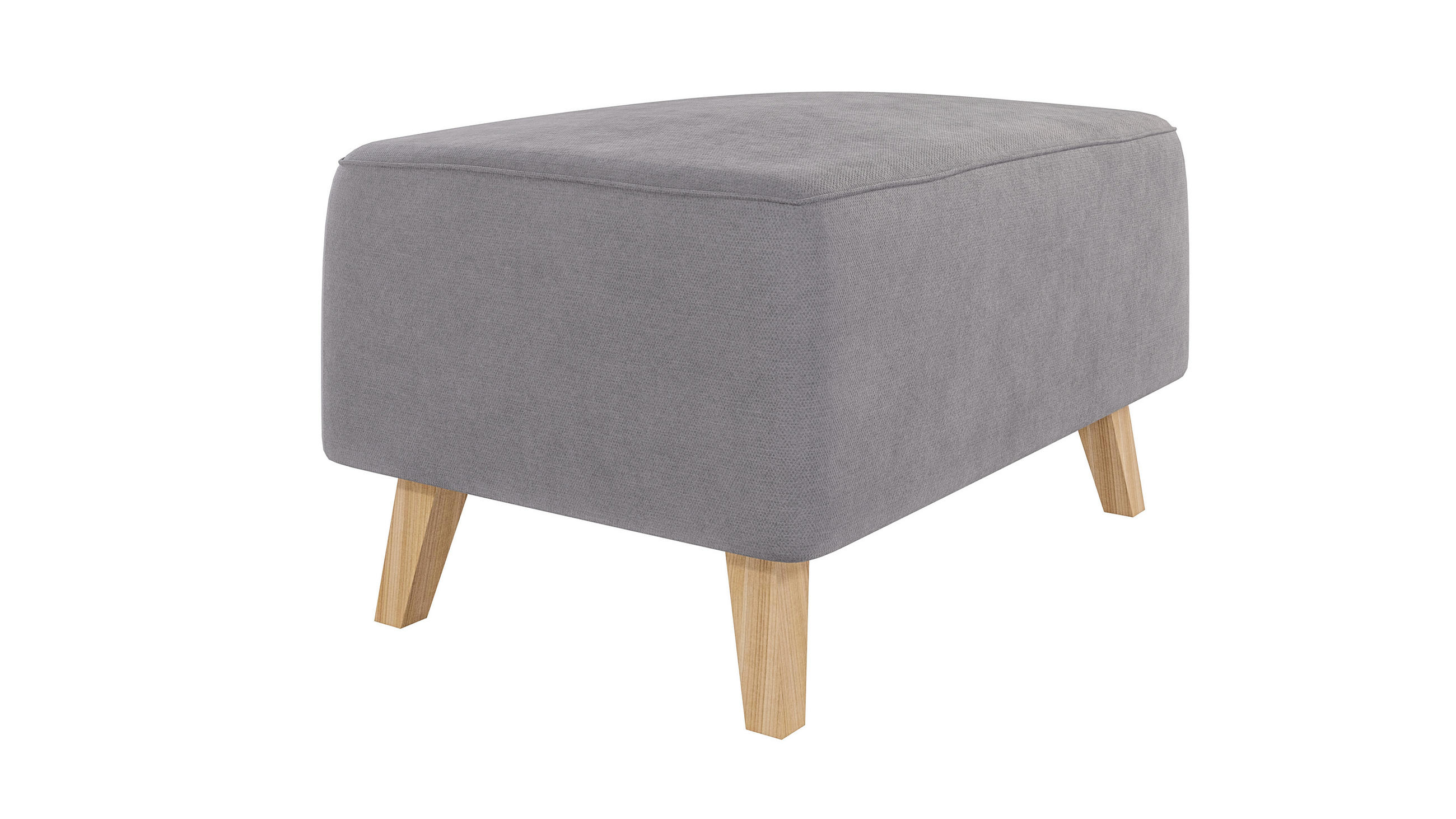 HOCKER Mario Grau Microfaser - Naturfarben/Grau, Buchenholz/Textil (95/51/63cm) - S-Style Möbel