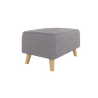 HOCKER Mario Grau Microfaser - Naturfarben/Grau, Buchenholz/Textil (95/51/63cm) - S-Style Möbel