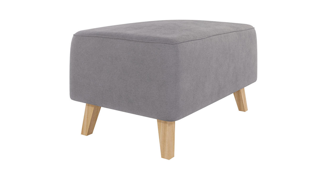 HOCKER Mario Grau Microfaser - Naturfarben/Grau, Buchenholz/Textil (95/51/63cm) - S-Style Möbel