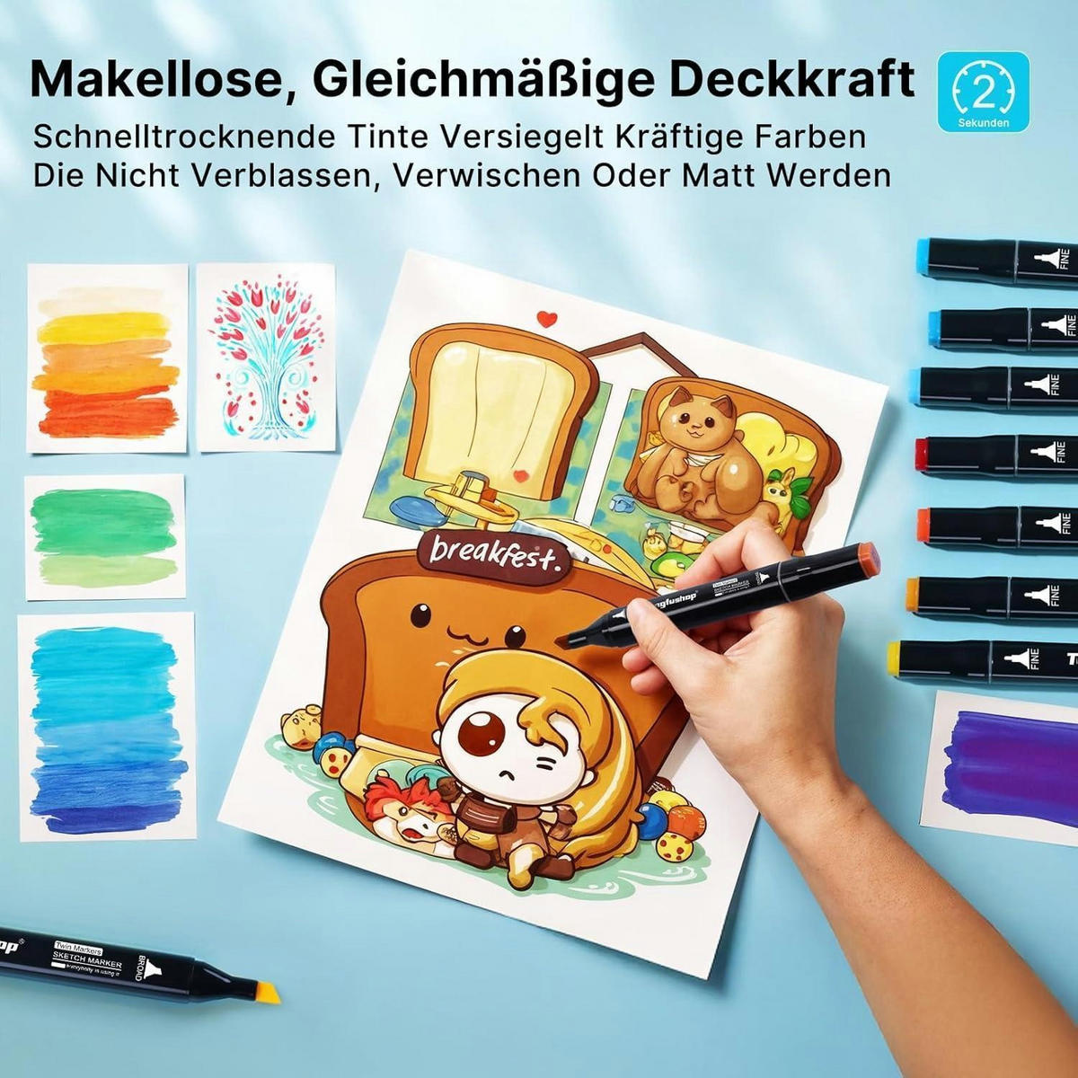 MARKER Stifte Set 120 Farben Twin Tip - Multicolor, Kunststoff (15/10/16cm)