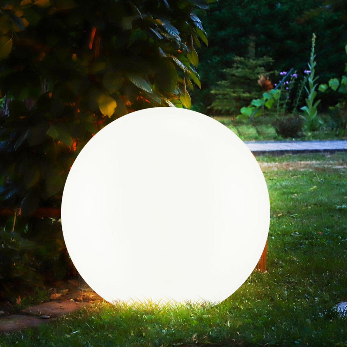 LED AUSSENLEUCHTE Solarkugel Weiß Silber 2er Set - Weiß, Kunststoff (30/62/30cm)