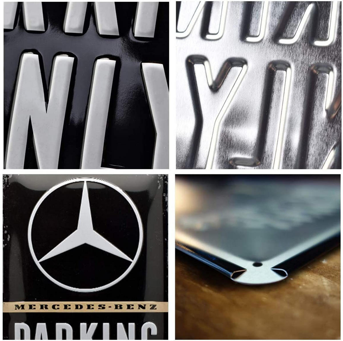 BLECHSCHILD 20/30 cm Mercedes-Benz Parking Only - Multicolor, Metall (20/30/0.2cm) - Nostalgic-Art
