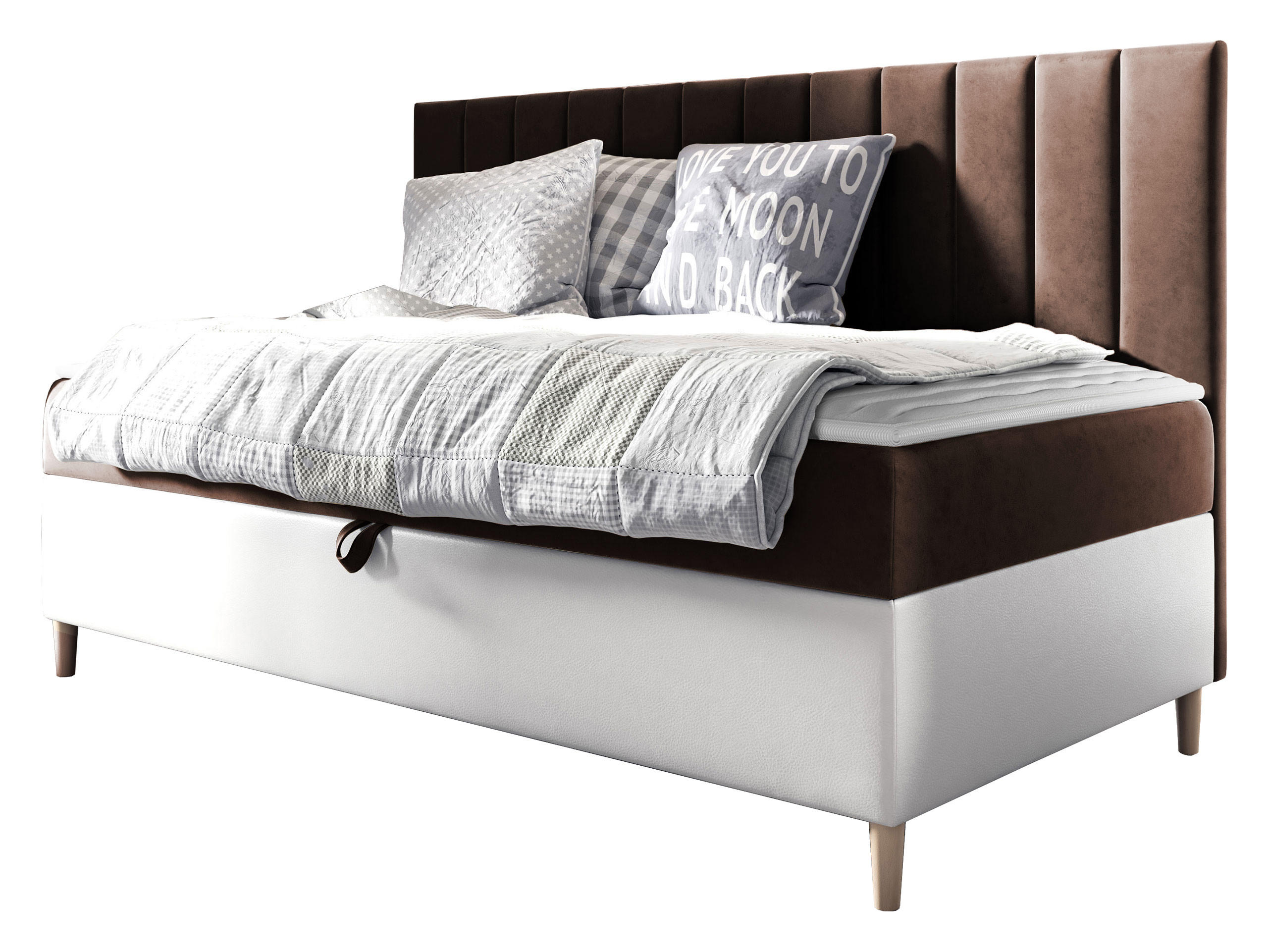 BOXBETT Maja Junior 2 - Weiß/Braun, Holz (100/200cm) - MIRJAN24