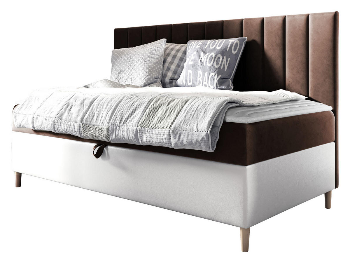 BOXBETT Maja Junior 2 - Weiß/Braun, Holz (100/200cm) - MIRJAN24