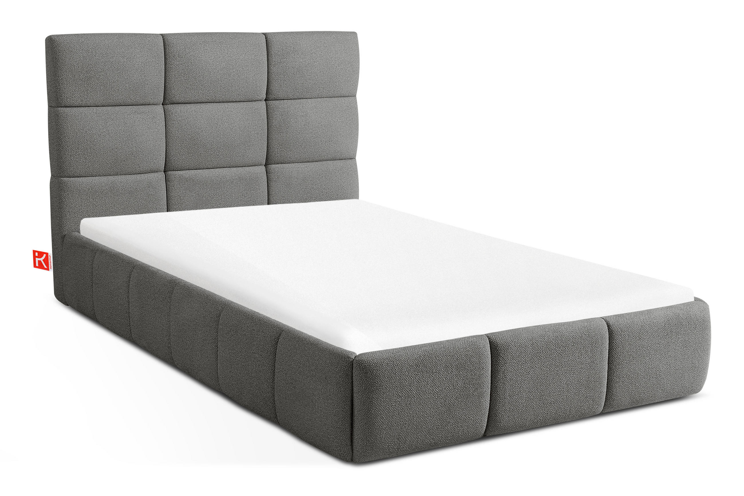 POLSTERBETT ALTOS Einzelbett, Bouclé, dunkelgrau - Dunkelgrau, Holz/Holzwerkstoff (120/200cm) - KONSIMO®