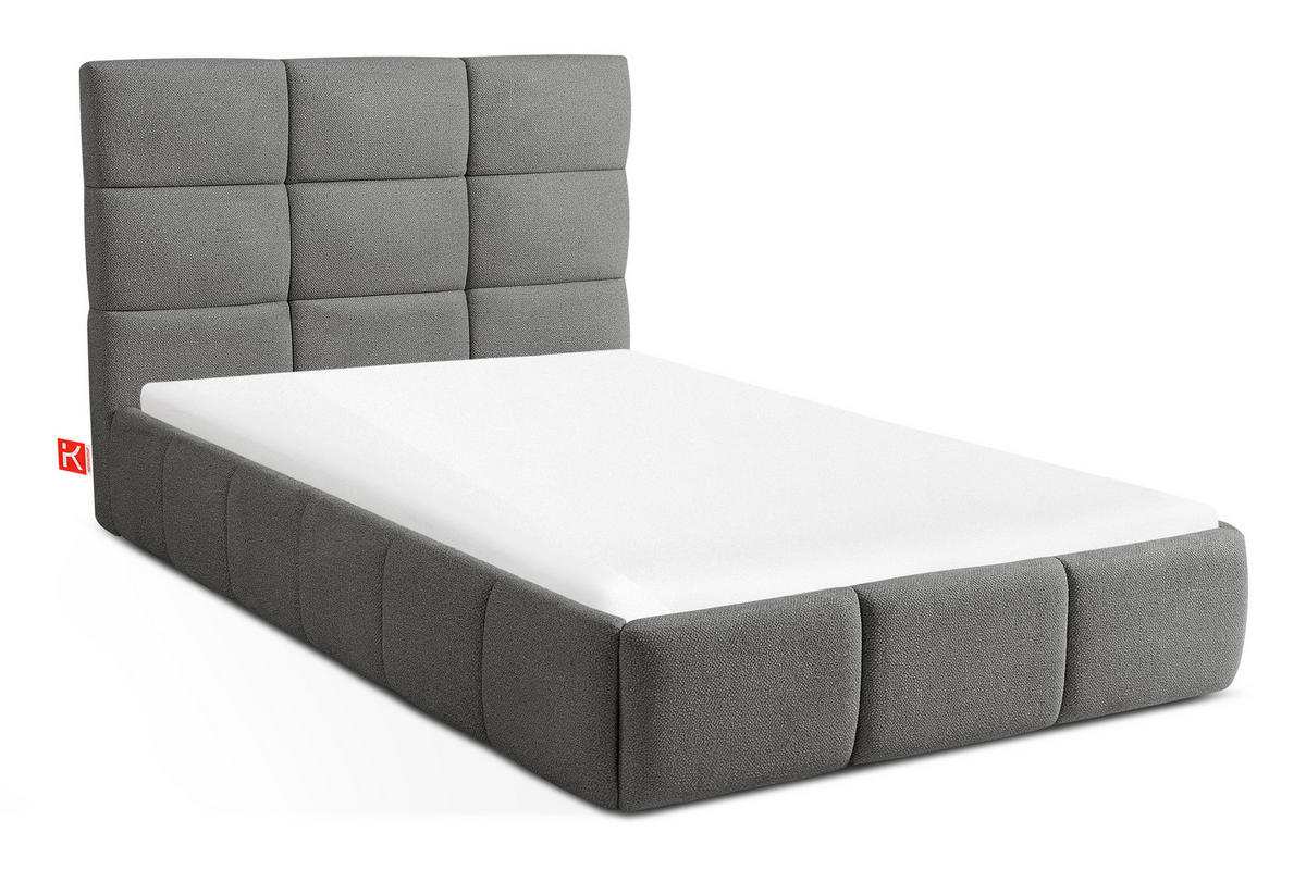 POLSTERBETT ALTOS Einzelbett, Bouclé, dunkelgrau - Dunkelgrau, Holz/Holzwerkstoff (120/200cm) - KONSIMO®