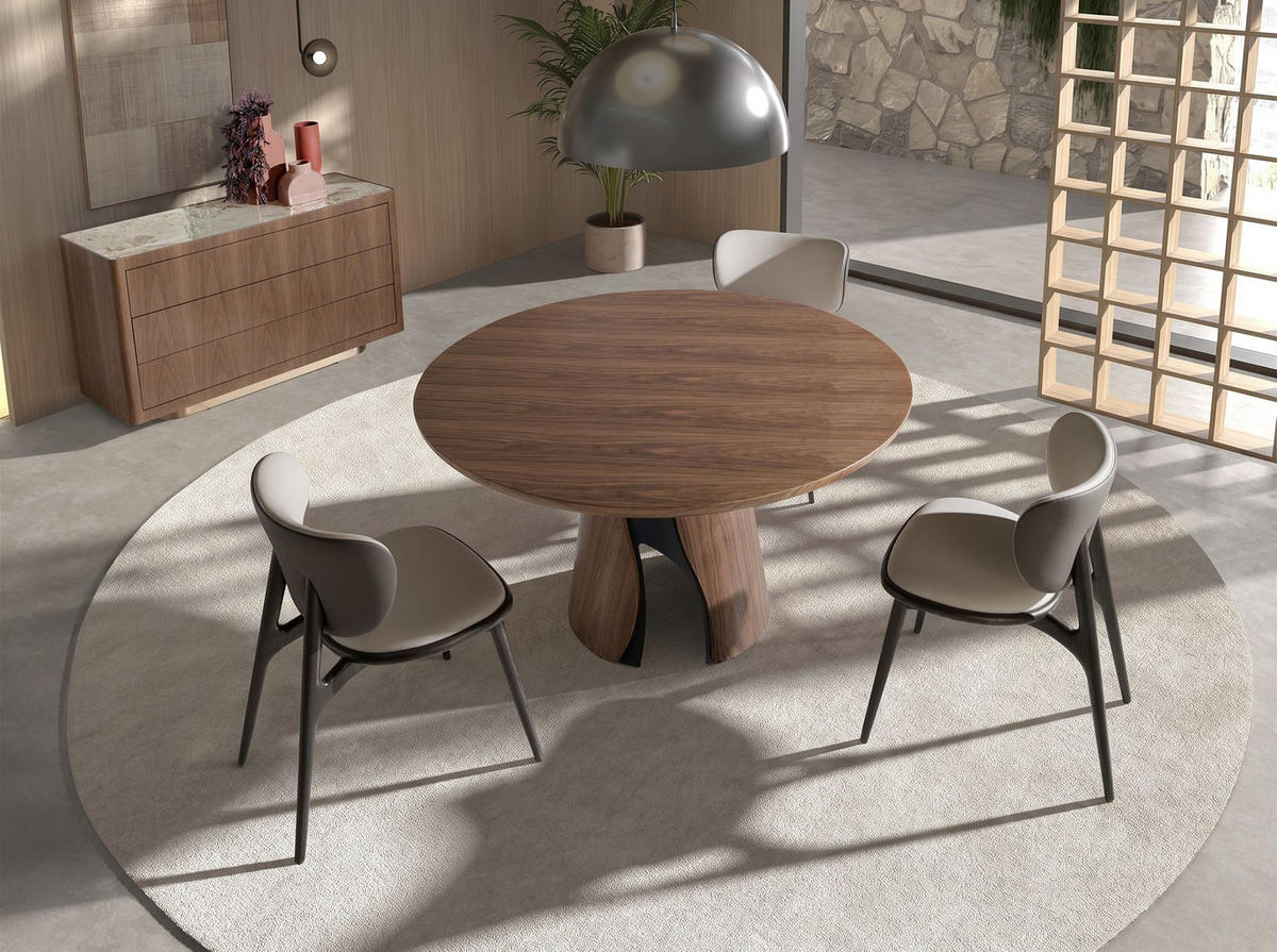 STUHL Angel Cerdá Modell 4257, Kunstleder Creme-Dunkelgrau - Wildeiche/Dunkelgrau, Leder/Holzwerkstoff (54/79/63cm) - ANGEL CERDA