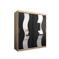 SCHWEBETÜRENSCHRANK 200/180/62 2-türig - Silberfarben/Schwarz, Holz/Kunststoff (180/200/62cm) - Abiks Möbel