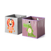 FALTBOX 30 x 30 Grau/Lila 30 x 30 cm 2er Set - Lila/Grau, Wellpappe (30/30cm) - Vicco