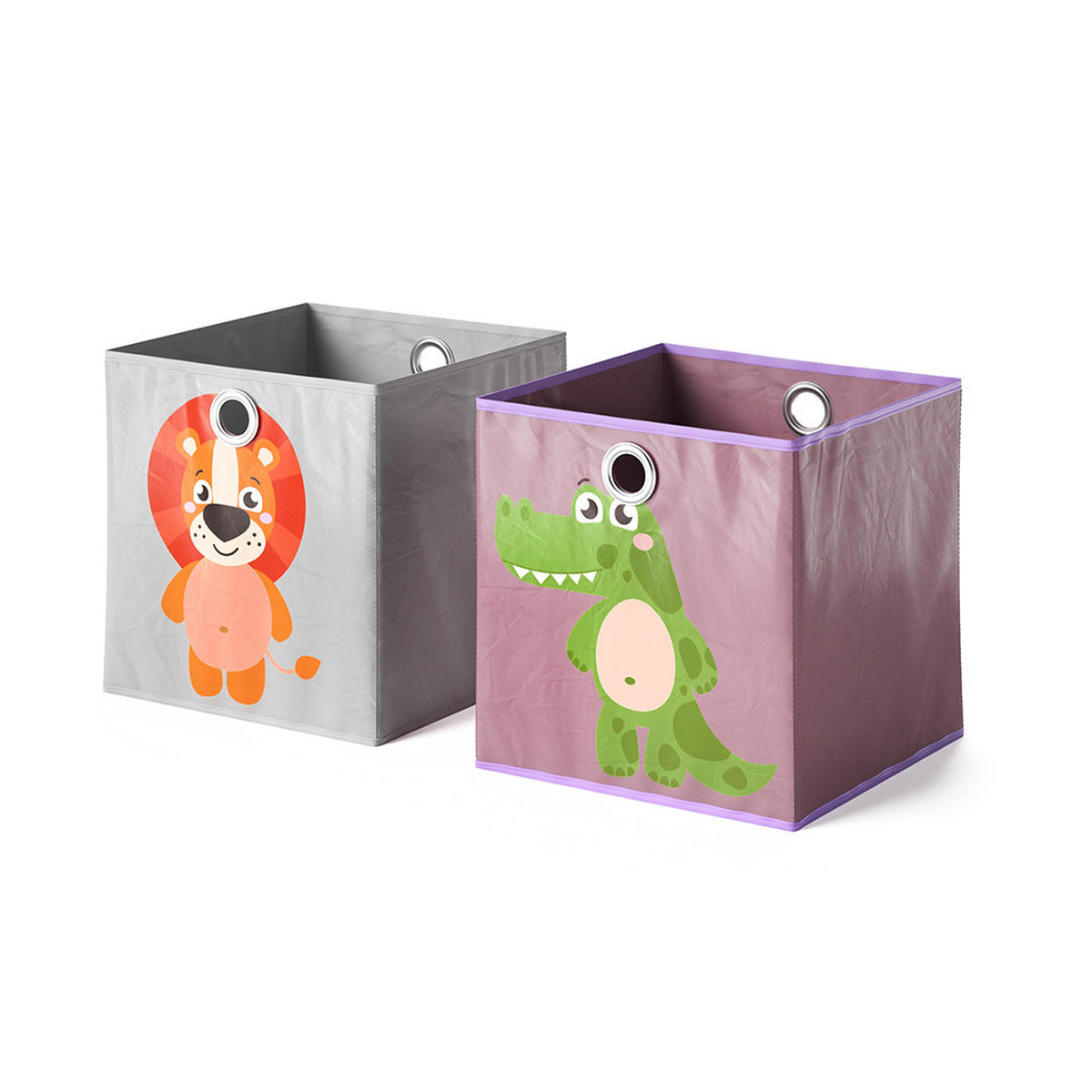 FALTBOX 30 x 30 Grau/Lila 30 x 30 cm 2er Set - Lila/Grau, Wellpappe (30/30cm) - Vicco