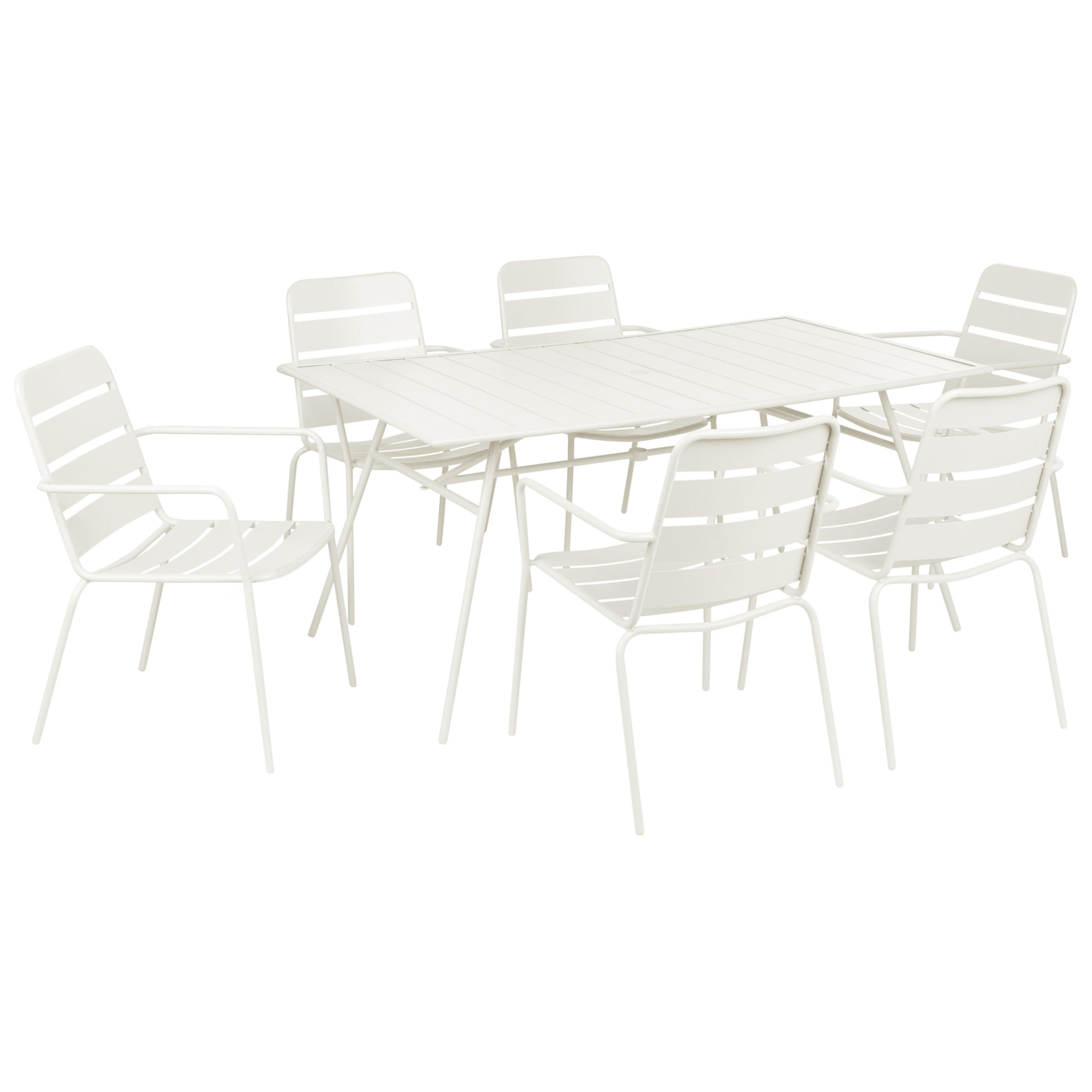 GARTENMÖBEL-SET 6-Sitzer Hellbeige Metall Terenzo - Beige, Metall - Beliani