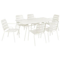 GARTENMÖBEL-SET 6-Sitzer Hellbeige Metall Terenzo - Beige, Metall - Beliani