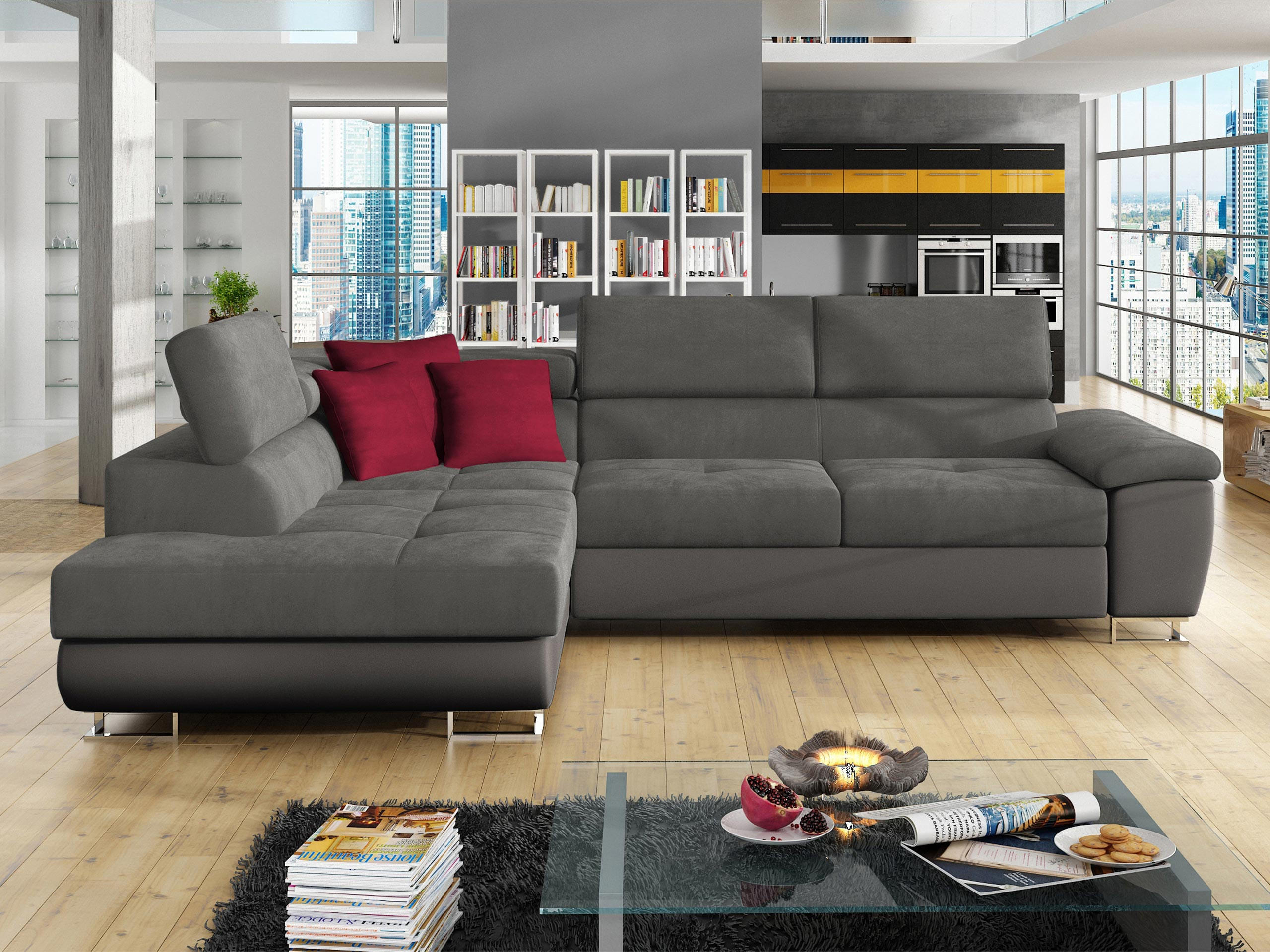 ECKSOFA Cotere, Seite: Links - Dunkelgrau, Holz/Textil (270/202cm) - MIRJAN24