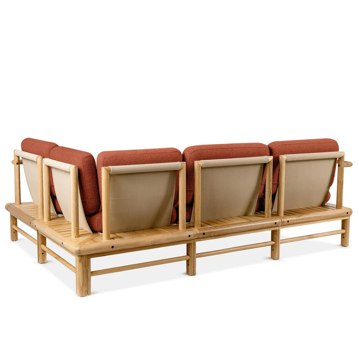 LOUNGESOFA ATREDA rechts - Orange, Holz/Textil (230/74/160cm) - KONSIMO®