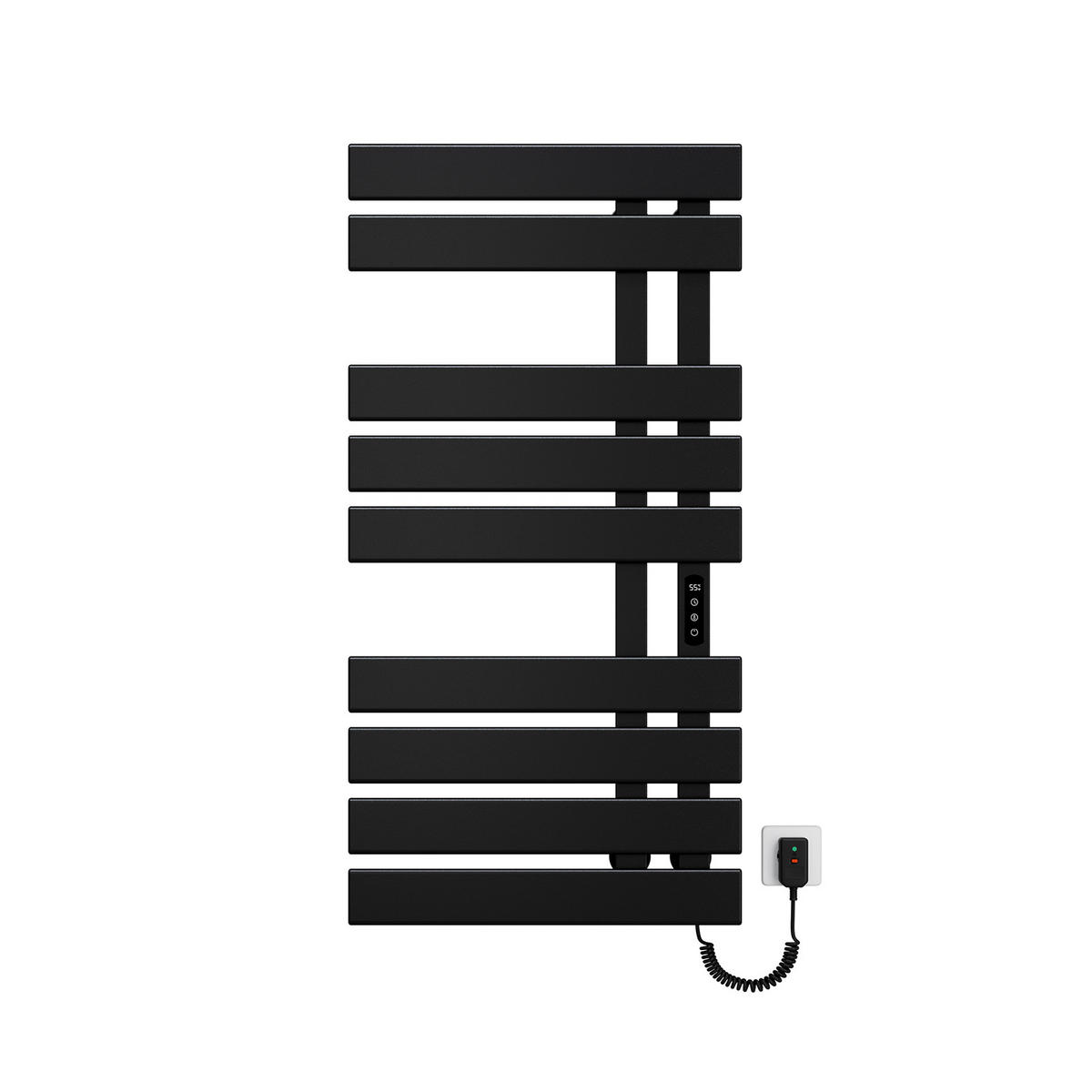 HEIZKÖRPER Elektrisch WLAN Thermostat Schwarz Rechtsanschluss 100/50 cm - Schwarz, Metall (50/100/11cm) - EMKE