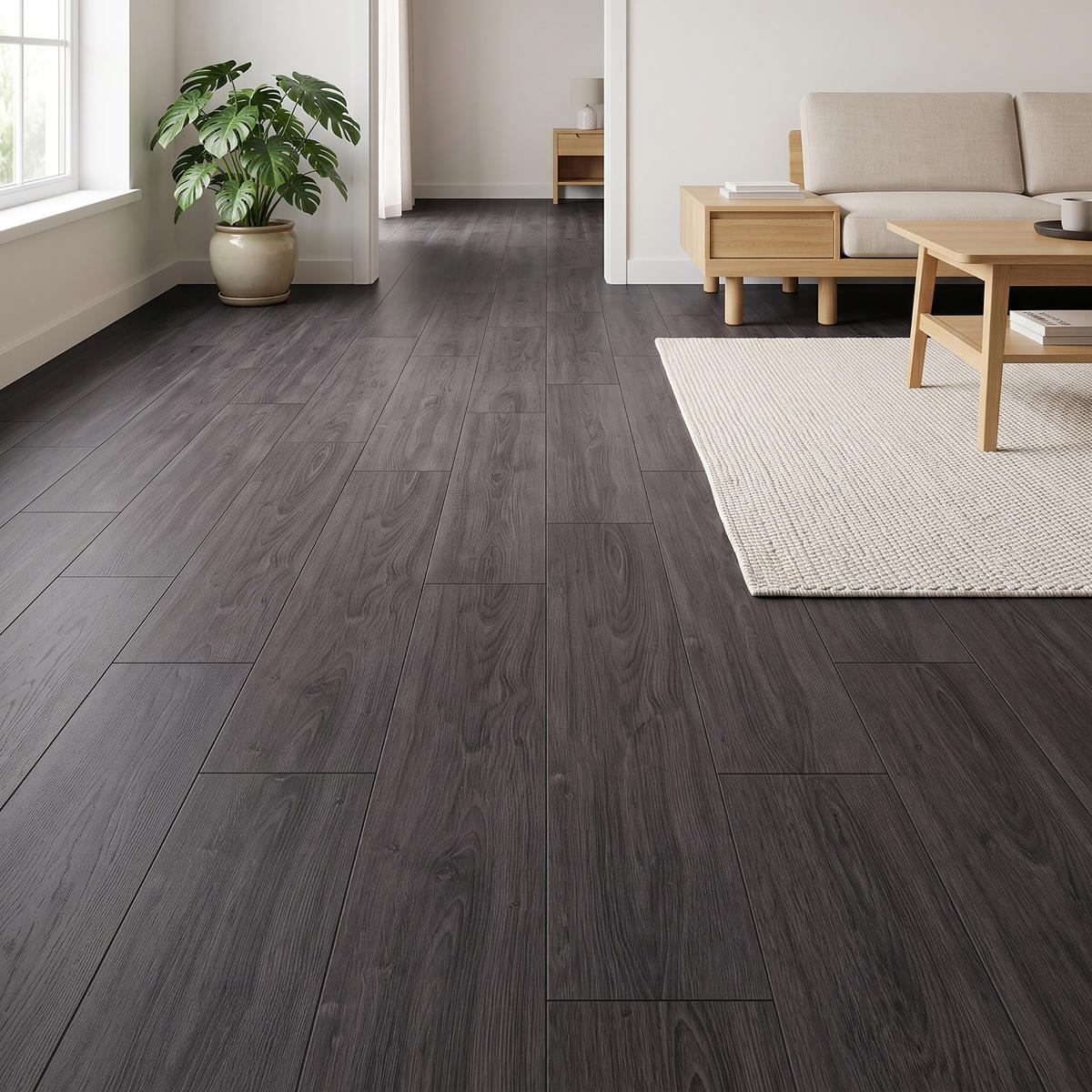 VINYLBODEN Eiche dunkelgrau 36er-Set selbstklebend PVC 15,2x91,4 cm - Anthrazit, Kunststoff (91.4/15.2/0.2cm) - Relaxdays
