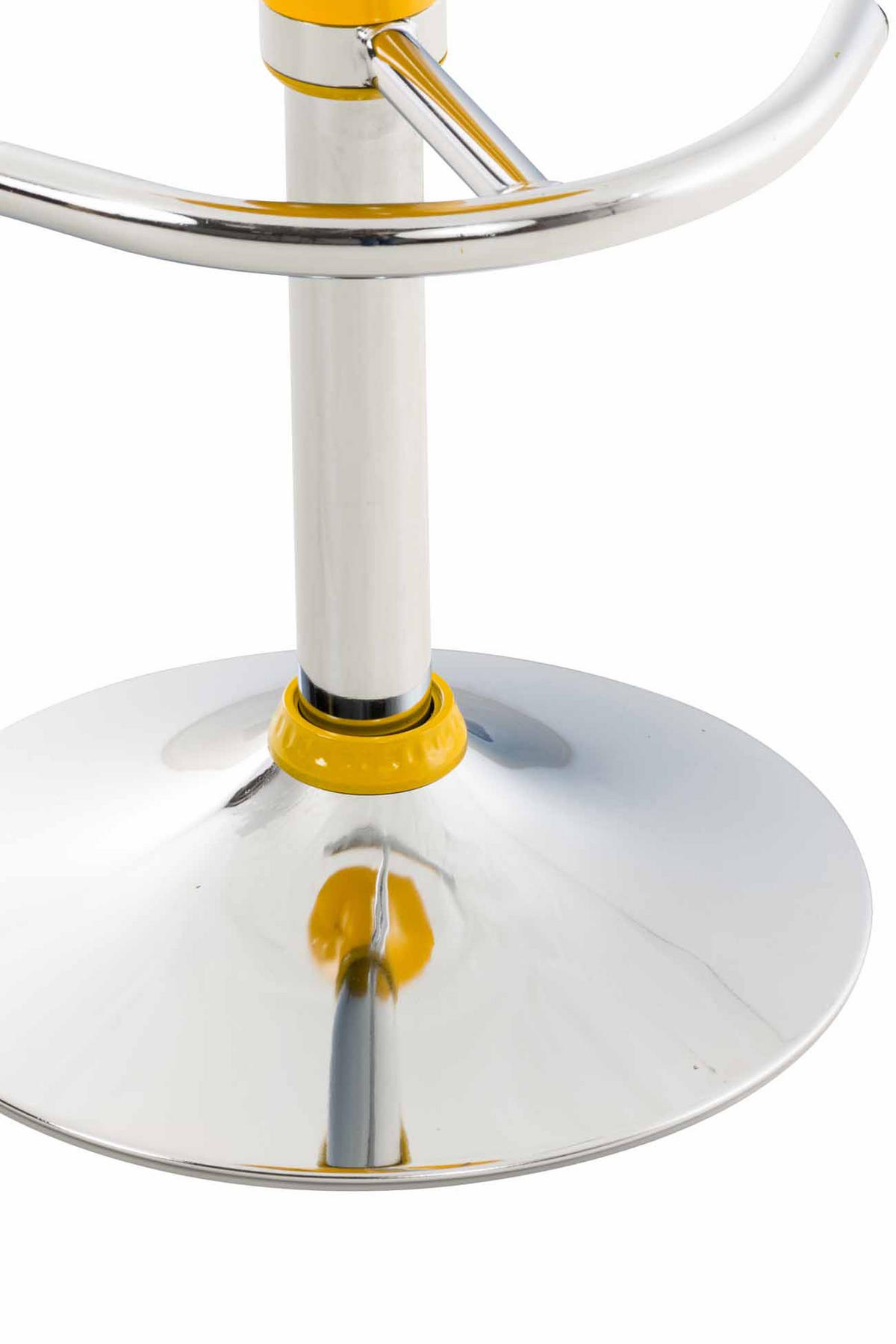 BARHOCKER 2er Set Kunststoff gelb - Chromfarben/Gelb, Kunststoff/Metall (37/87/37cm) - CLP