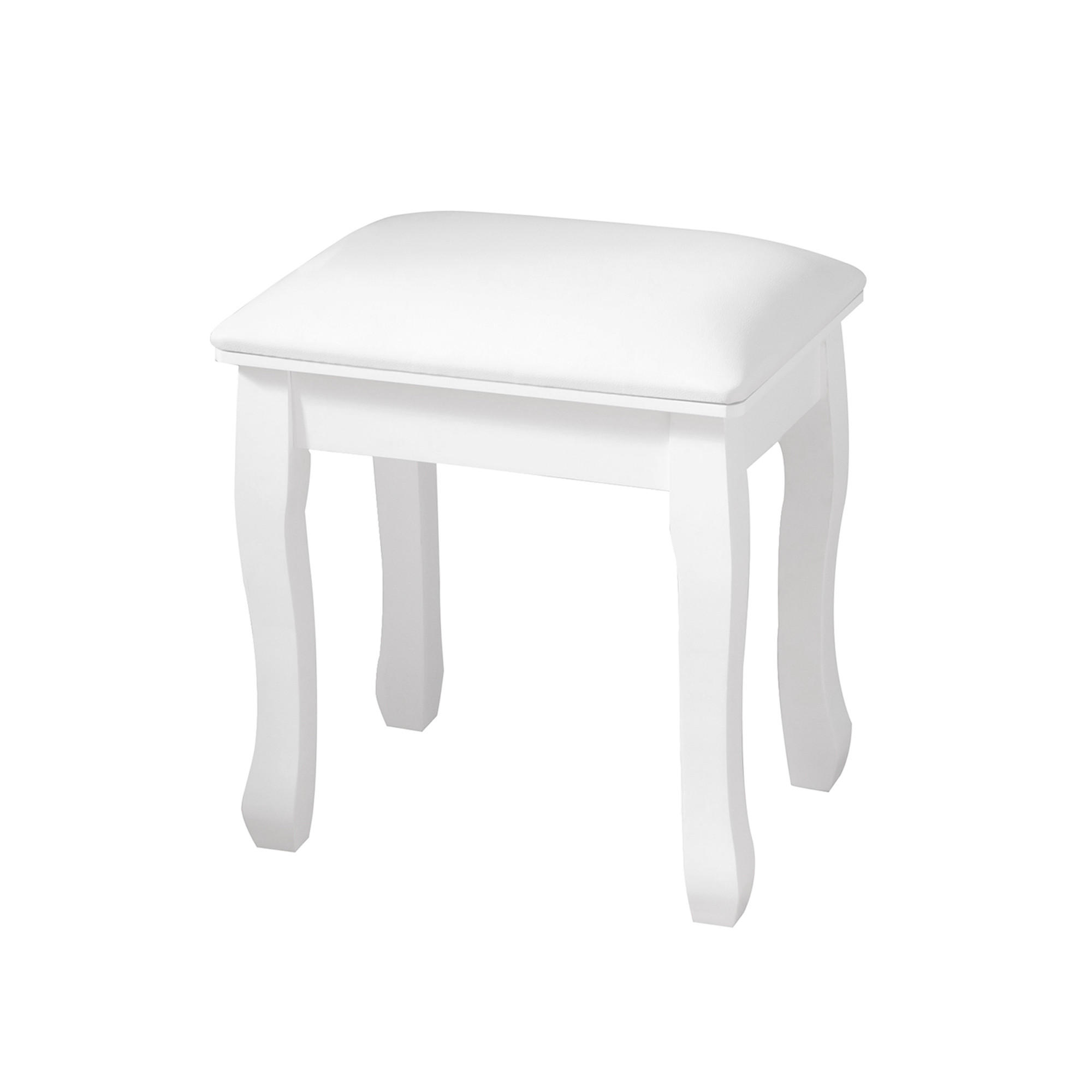 HOCKER Weiß - Weiß, Leder/Textil (43/45/33cm) - WISHDOR