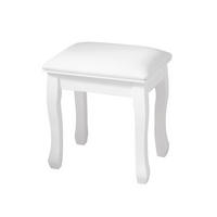 HOCKER Weiß - Weiß, Leder/Textil (43/45/33cm) - WISHDOR