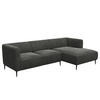 2,5-SITZER ECKSOFA mit Longchair - Schwarz/Grün, Textil/Metall (271/148cm) - home24