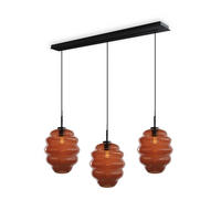 HÄNGELEUCHTE Echos 3-flammig Braun Ø 25cm - Schwarz/Braun, Glas (25/25/28cm) - s.luce