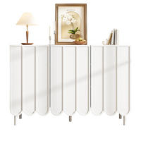 SIDEBOARD 120/35/80 cm Weiß aus MDF mit Wellentüren grifflos - Weiß, Holzwerkstoff (120/80/35cm) - OKWISH