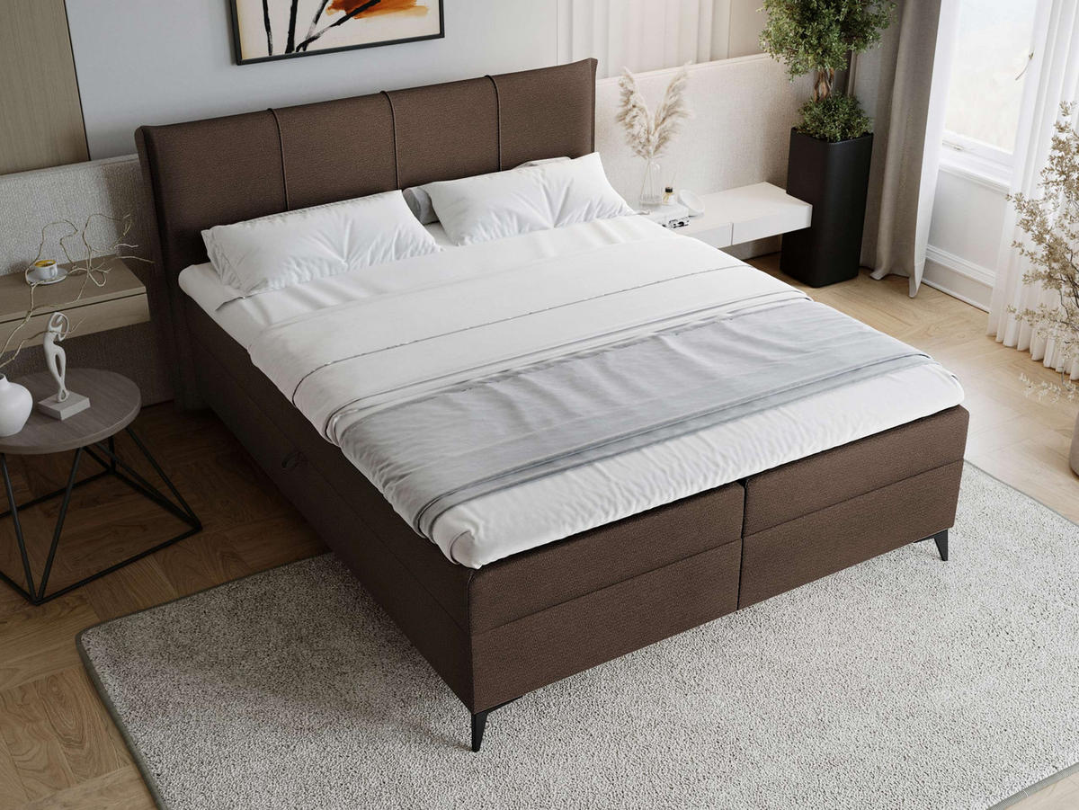 BOXBETT Eco Bis - H3 - Schwarz/Braun, Holz/Holzwerkstoff (140/200cm) - MIRJAN24