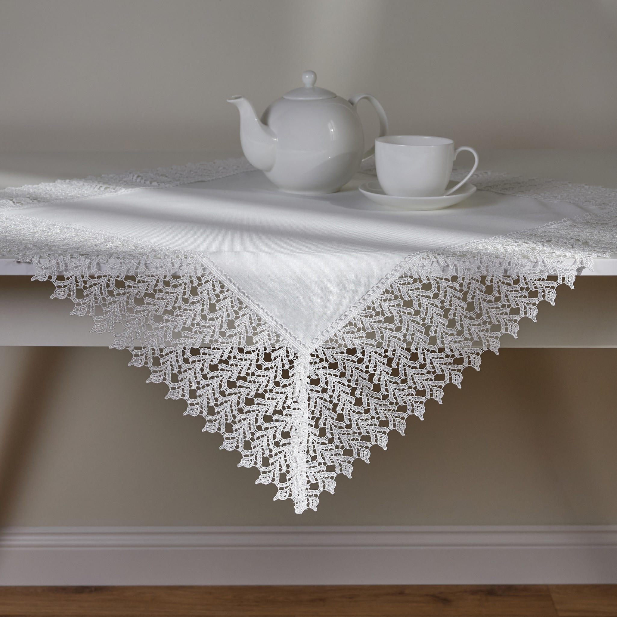 TISCHDECKE Bernadette - Weiß, Textil (80/80/1cm) - home&you