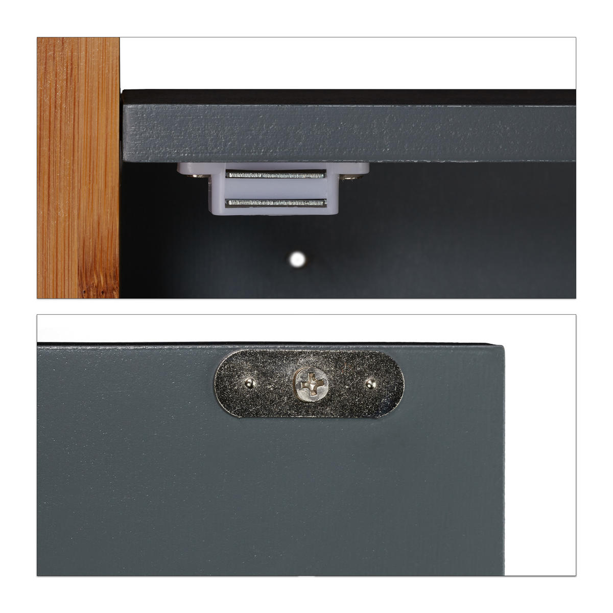 HÄNGESCHRANK - Anthrazit, Holz/Holzwerkstoff (31.5/58/15cm) - Relaxdays