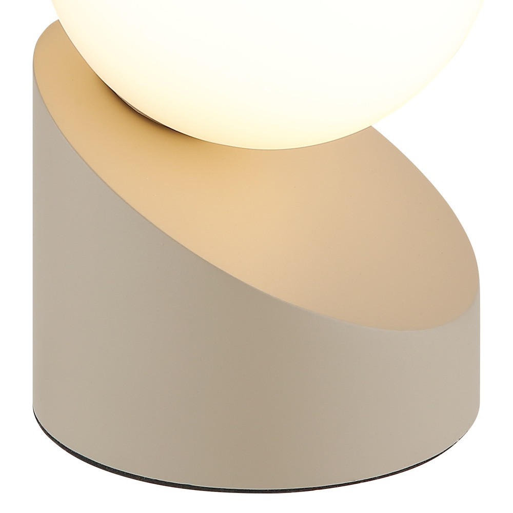 TISCHLEUCHTE ALISA Metall, sandfarben matt - Bernsteinfarben, Glas (10/10/16cm) - Nowa