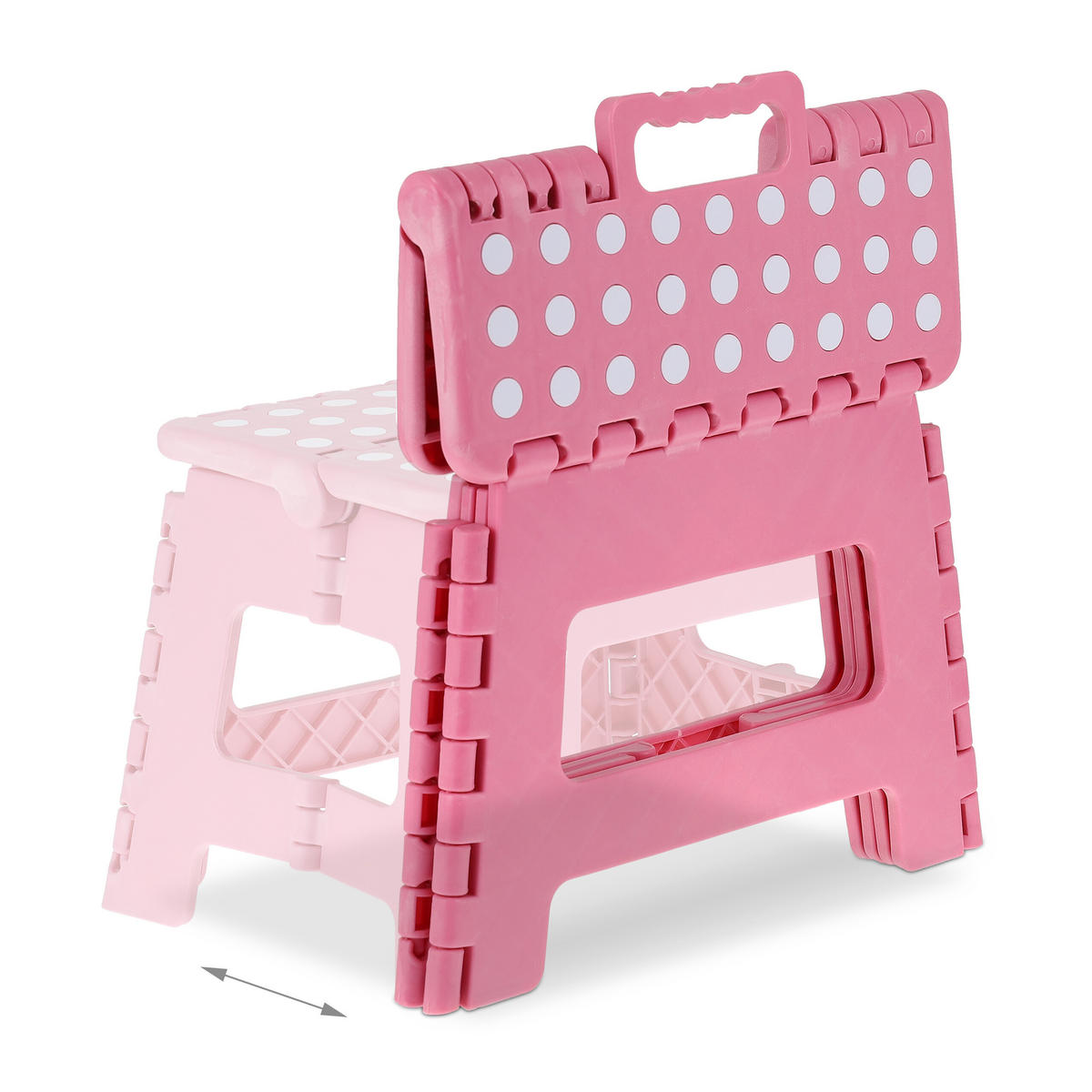 KLAPPHOCKER - Pink, Kunststoff/Textil (35/22/28cm) - Relaxdays