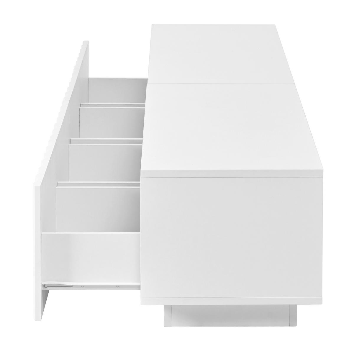 TV-SCHRANK Wellenfront Push-to-Open Stauraum modern - Weiß, Holzwerkstoff (40/35/200cm) - FLIEKS