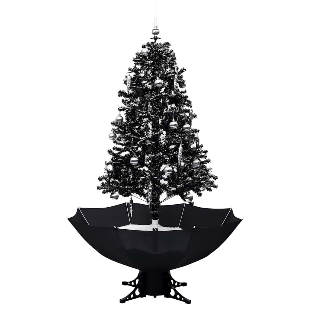 WEIHNACHTSBAUM Schneiender Mit Schirmfuss Schwarz 170 Cm Pvc - Schwarz, Kunststoff (170cm) - vidaXL