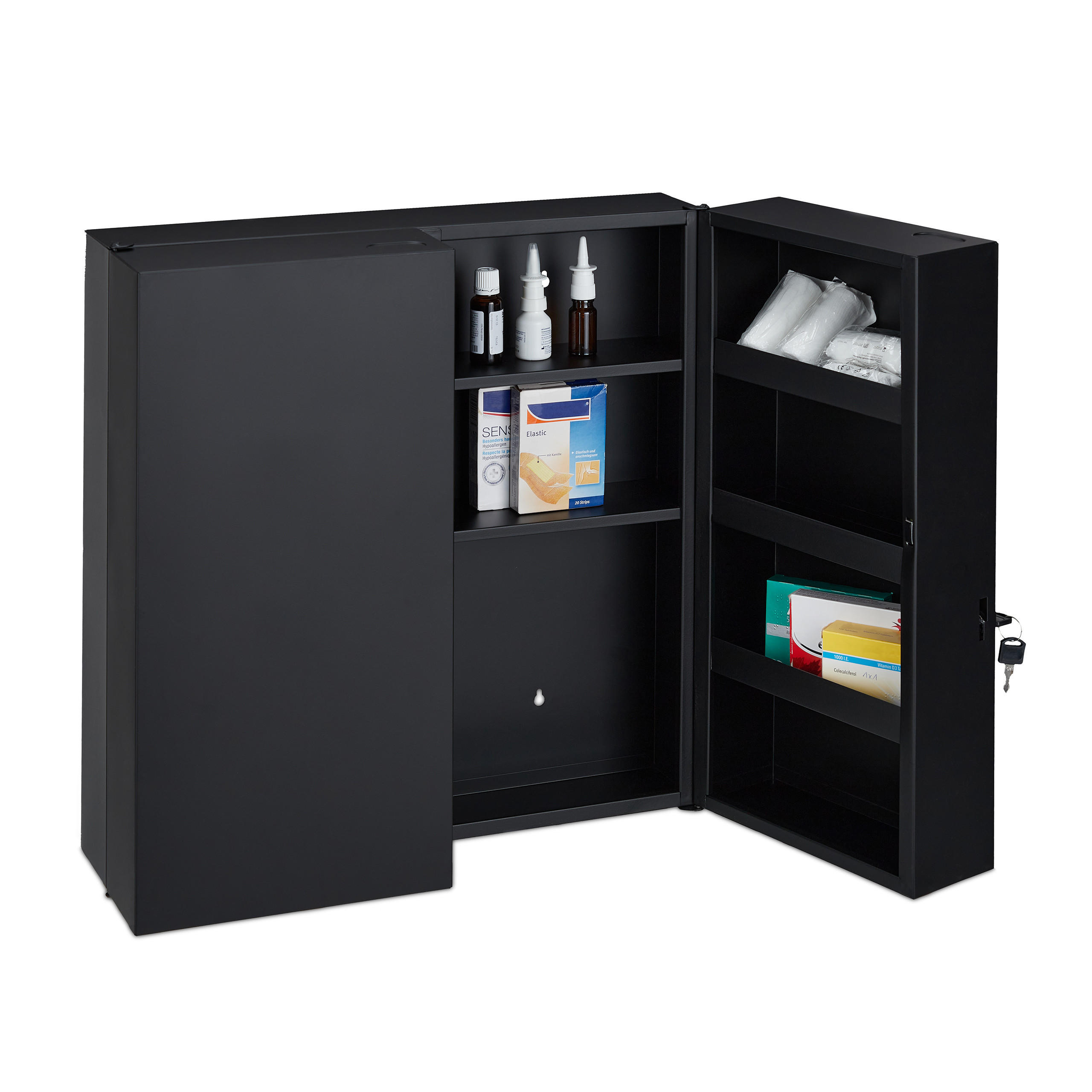 MEDIZINSCHRANK - Anthrazit, Metall (53/53.5/19cm) - Relaxdays