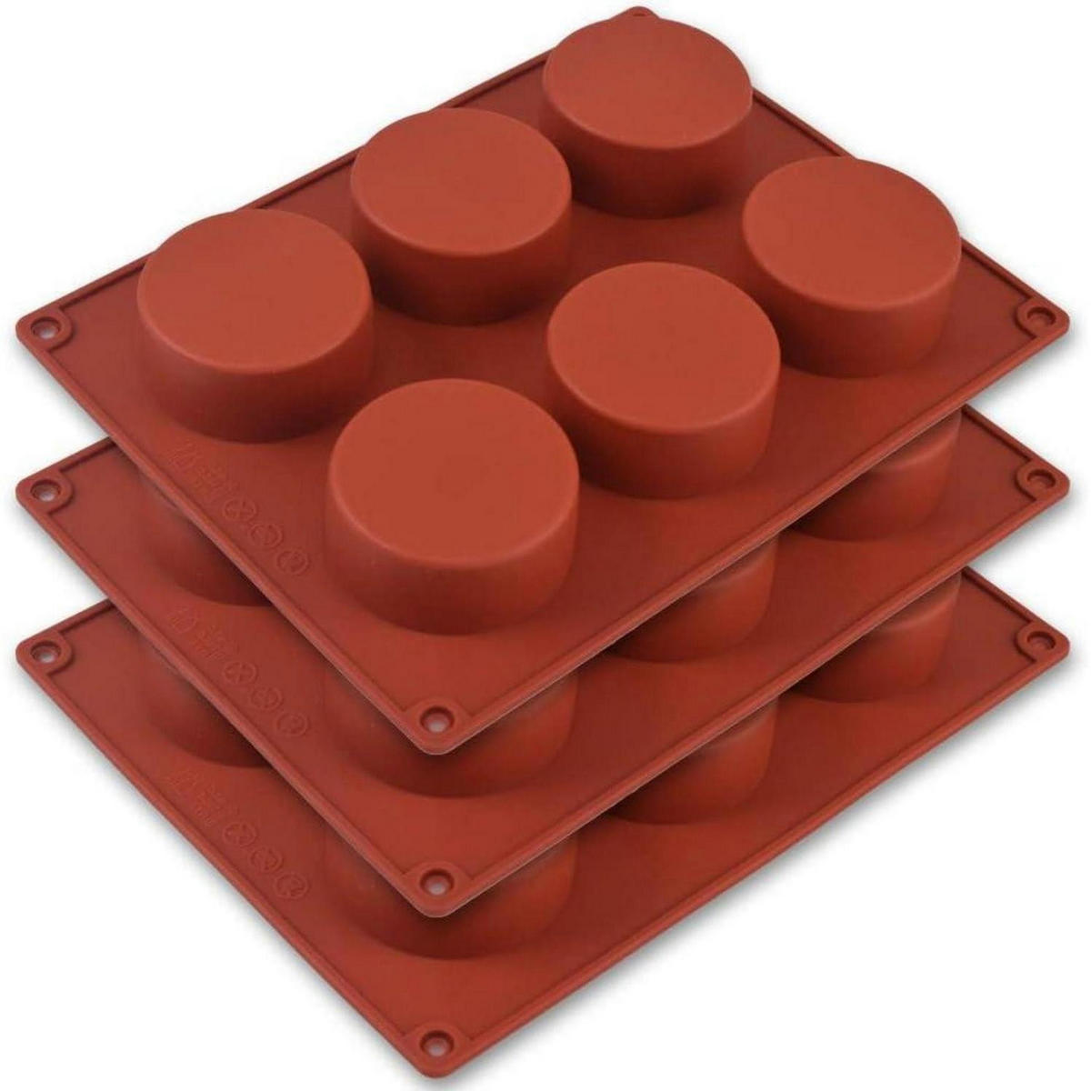 ZYLINDER-SILIKONFORM 3er Set 18 Mulden - Rot, Kunststoff (14.7/2.6/21cm)