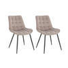 ESSZIMMERSTUHL IKALO - Farbe: Hellbraun, Menge: 2 - Hellbraun, Textil/Metall (61.5/79.8/50.5cm) - Home Deluxe