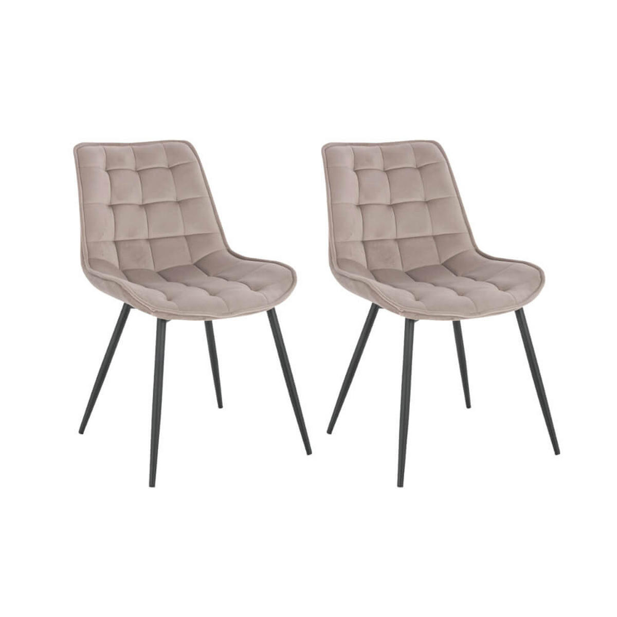 ESSZIMMERSTUHL IKALO - Farbe: Hellbraun, Menge: 2 - Hellbraun, Textil/Metall (61.5/79.8/50.5cm) - Home Deluxe
