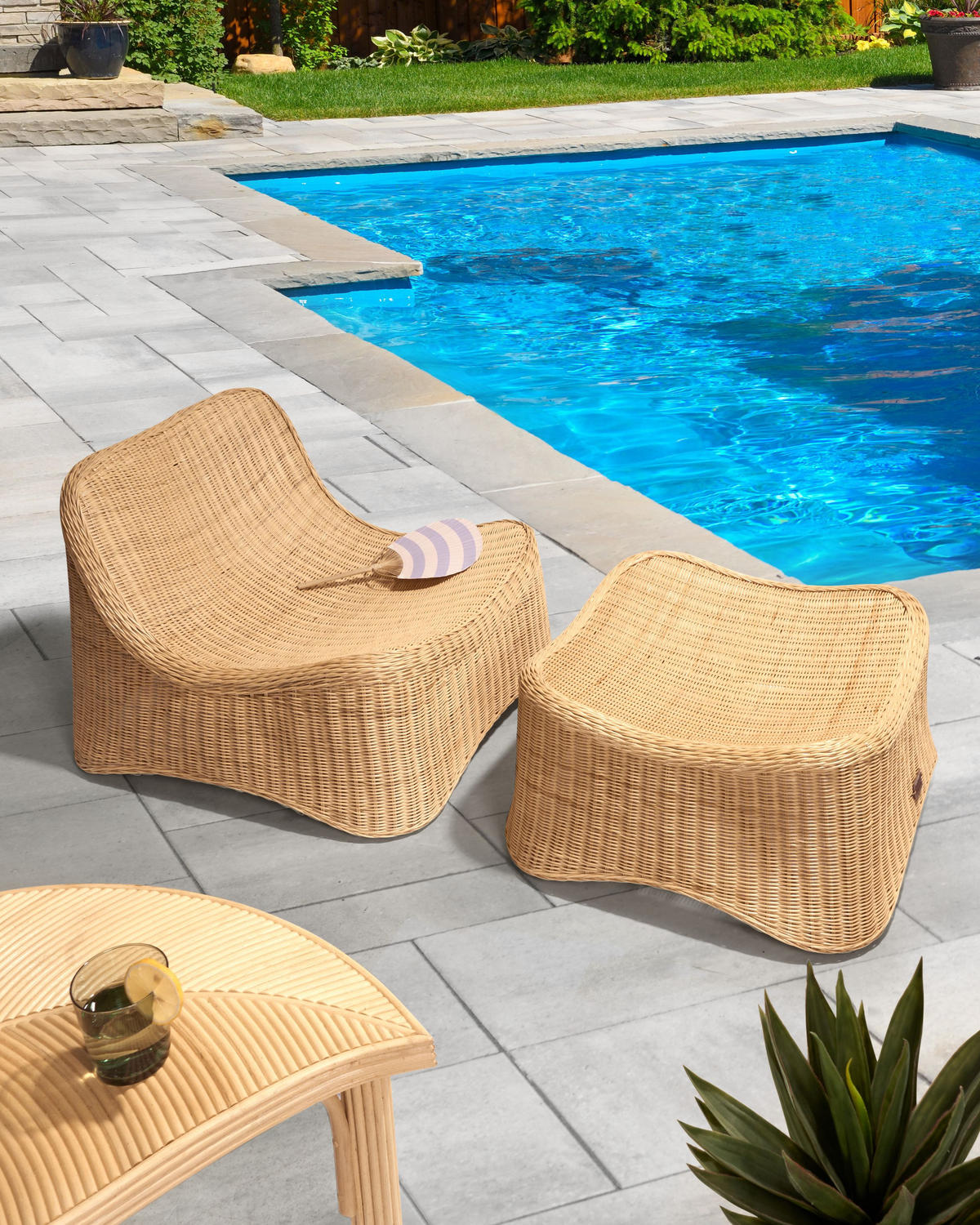 GARTENSESSEL Naturfarben Aigani - Beige/Naturfarben, Naturmaterialien (62/56/70cm) - Beliani