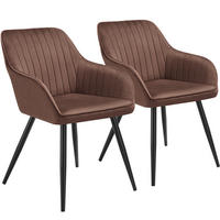 ESSZIMMERSTUHL 2er Set Marilyn 58 x 62 x 82 cm braun/schwarz - Schwarz/Braun, Metall (58/82/62cm) - tectake