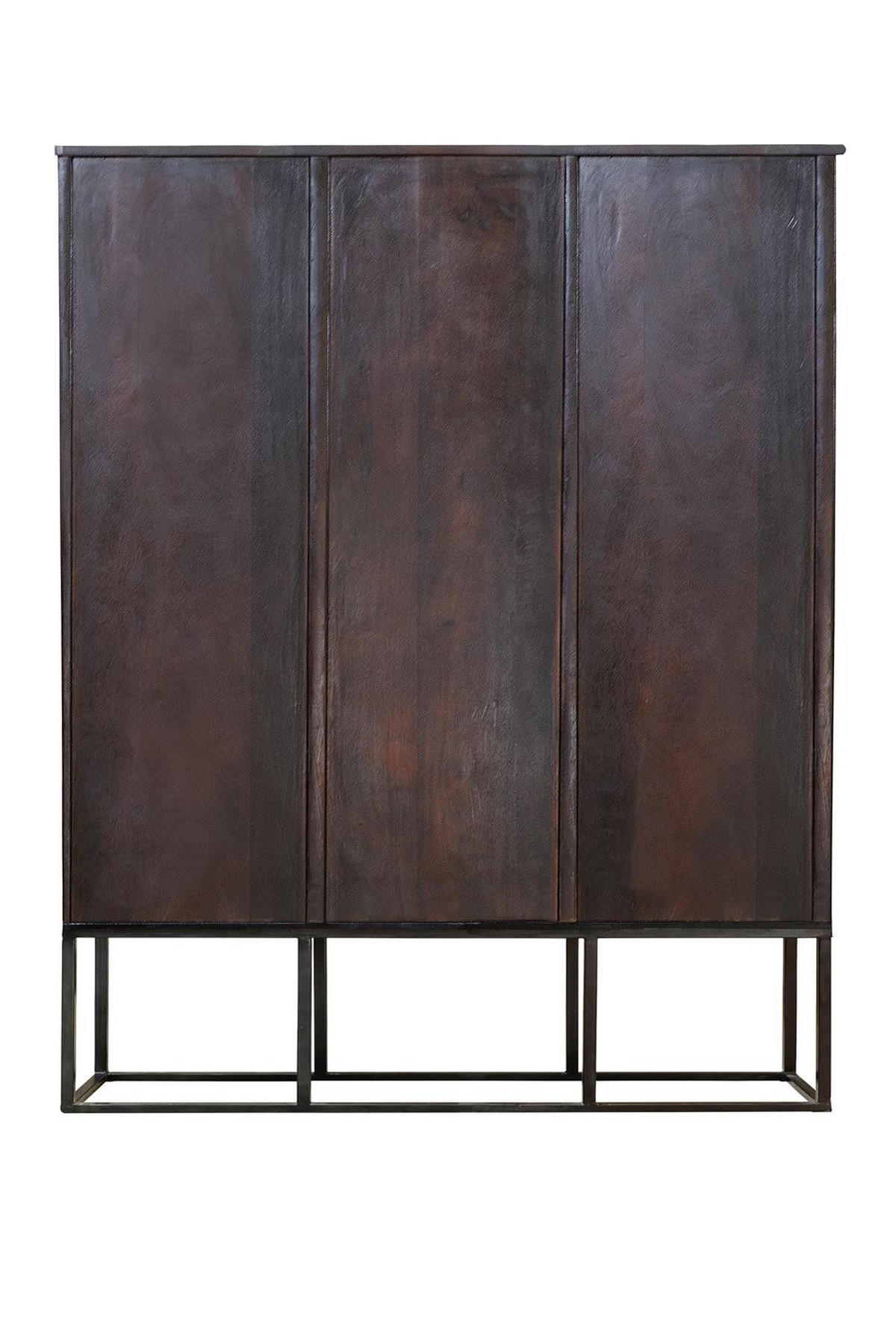 HIGHBOARD Mangoholz und dunklem Walnussmetall - Dunkelbraun, Holz (40/135/120cm) - Giner y Colomer