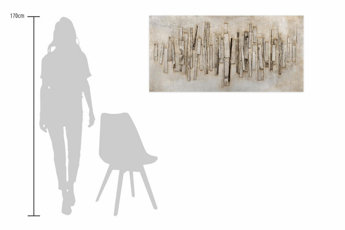 HOLZBILD Grau 100/50 cm - Grau, Holz (3/50cm) - KUNSTLOFT